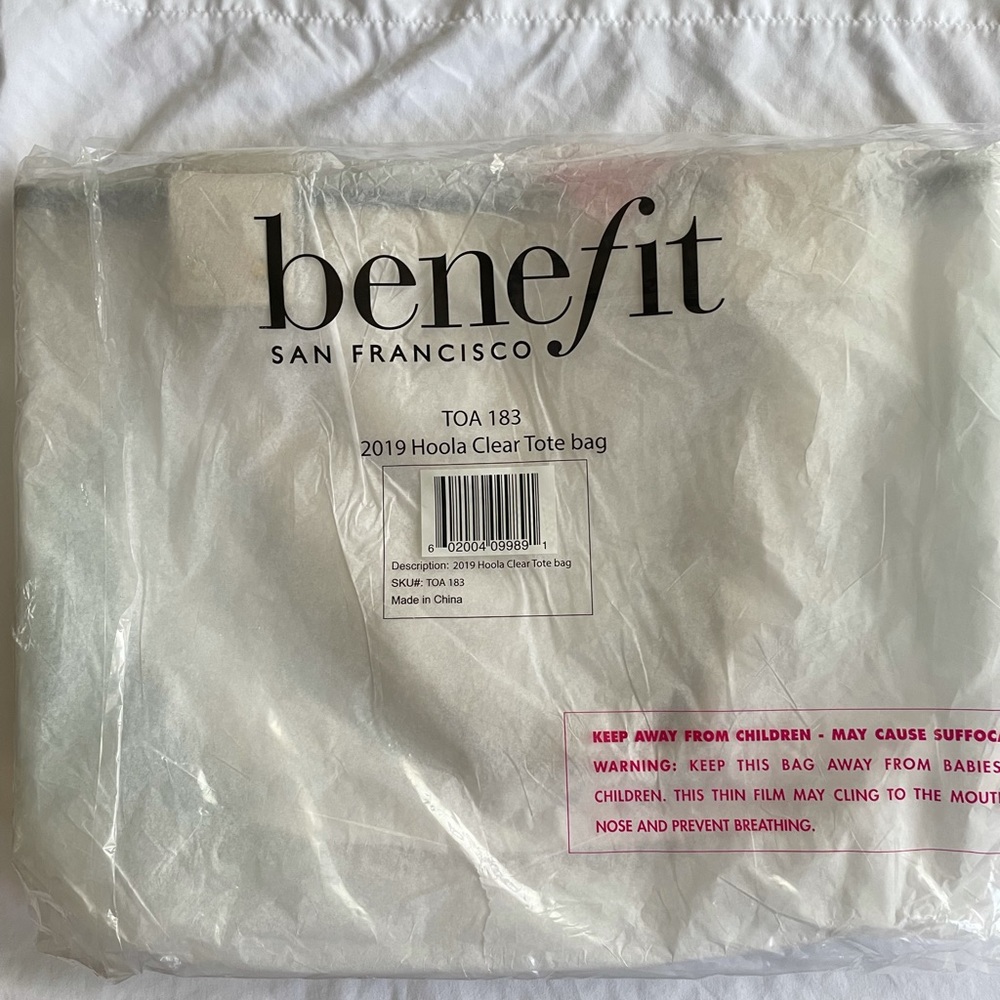 2019 Benefit Hoola clear tote bag